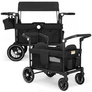 Foldable Wagon Stroller for 2 Kids, Stroller Wagon with Canopy