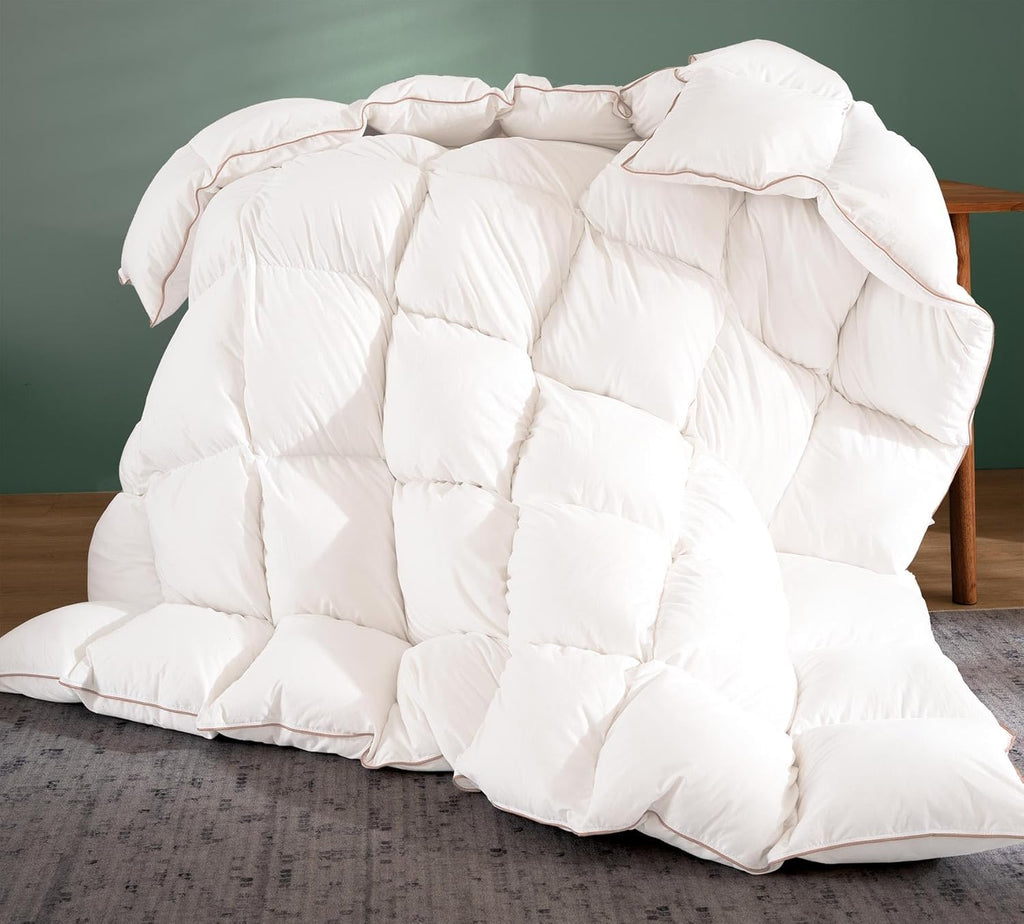 Feather Down Fiber Comforter, 100% Cotton Duvet Insert