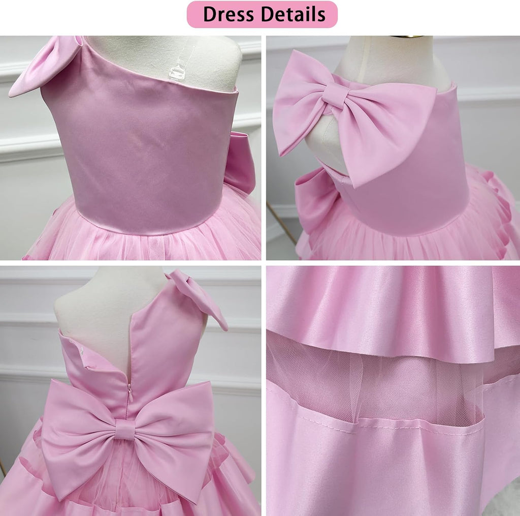 Flower Dress Sleeveless One Shoulder Birthday Party Formal Prom Gown