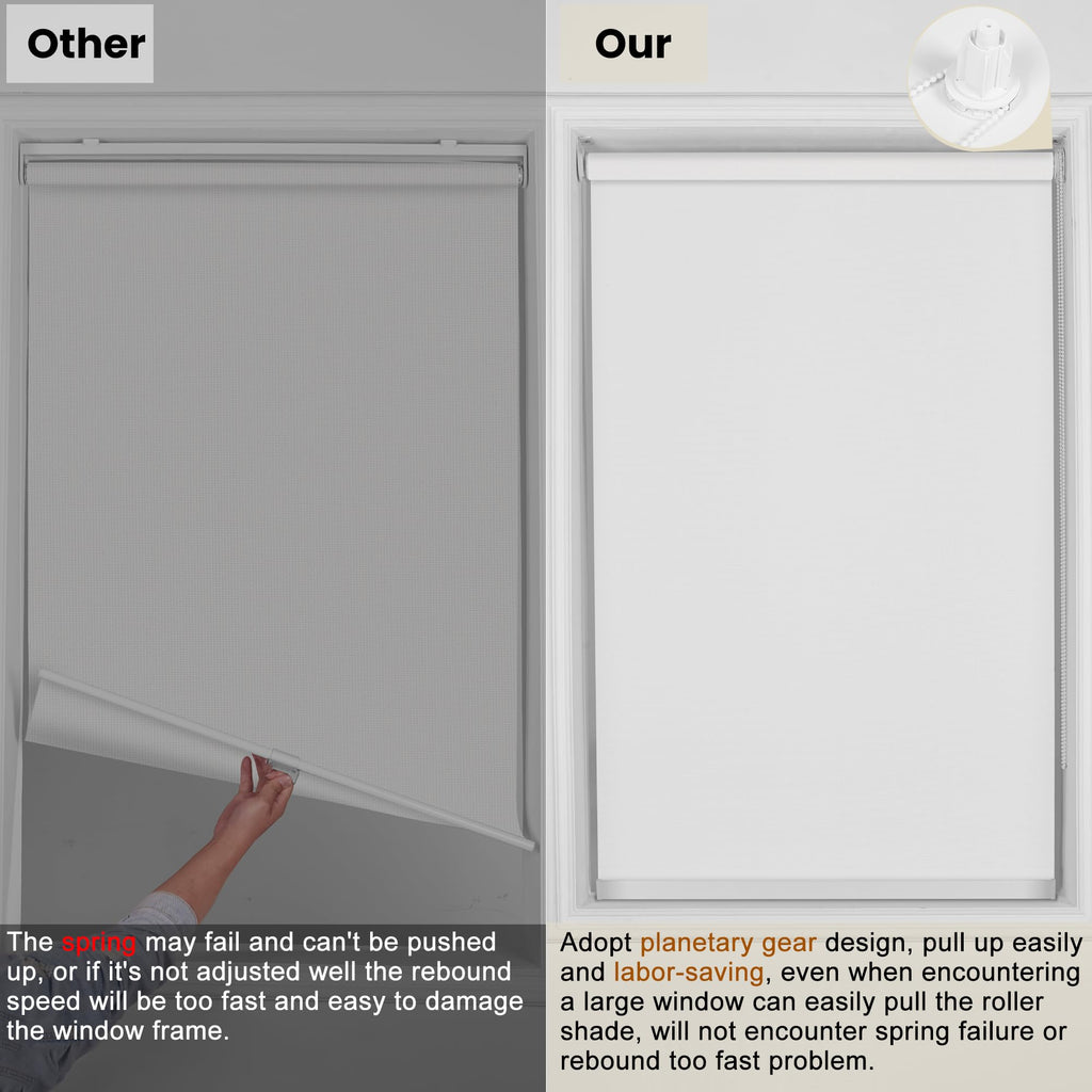 Light Filtering Roller Shades for Windows 5% Openness Solar Shades UV Protection Light Filtering Roller Blinds Solar