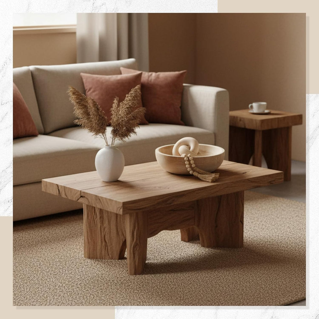 Farmhouse Wooden Decoration Set, Wooden Bowl, Chain, Beads, Suitable , Bohemian, Coffee Table, Bedroom
