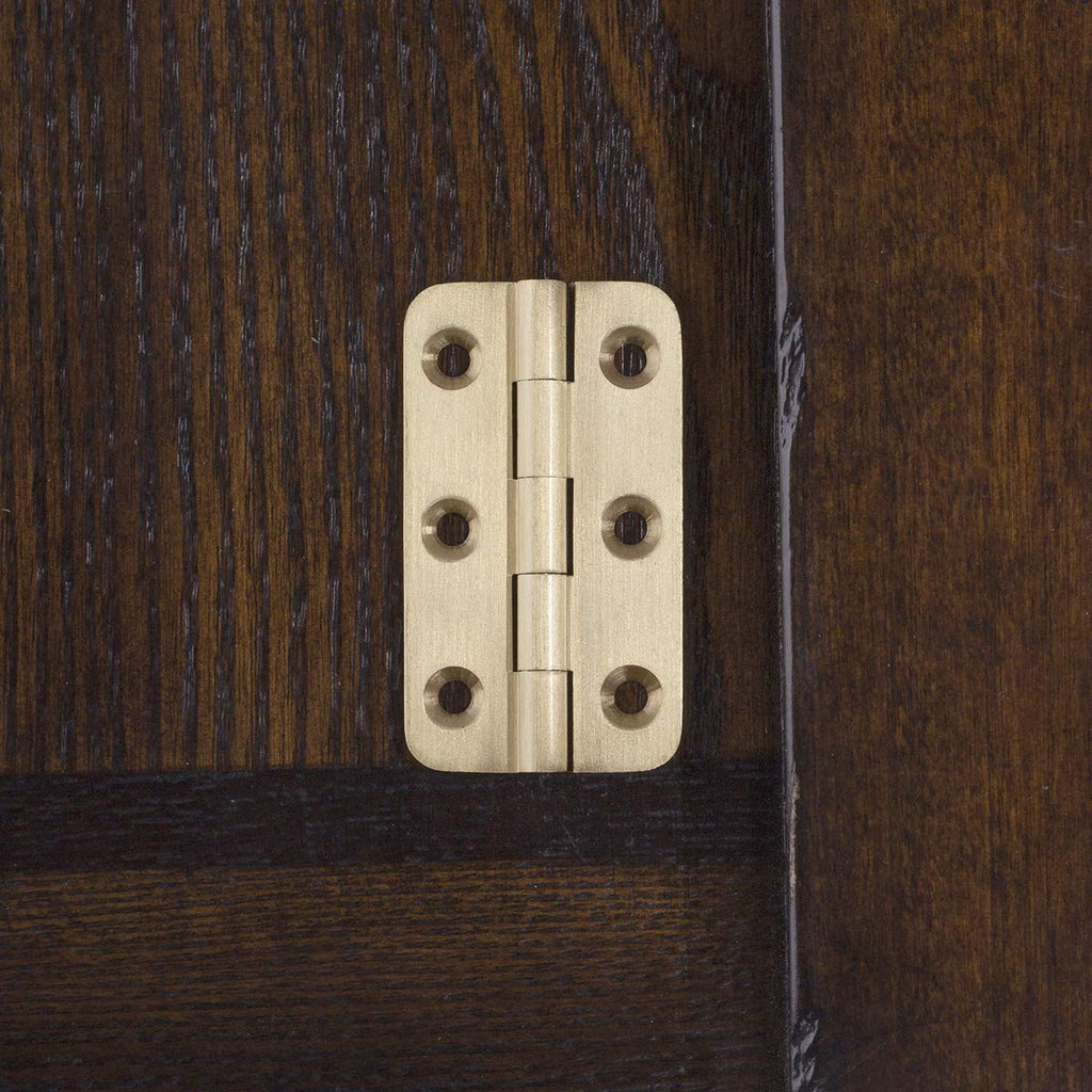2 Inch Brushed Solid Brass Butt Hinges with Screws, 4 PCS