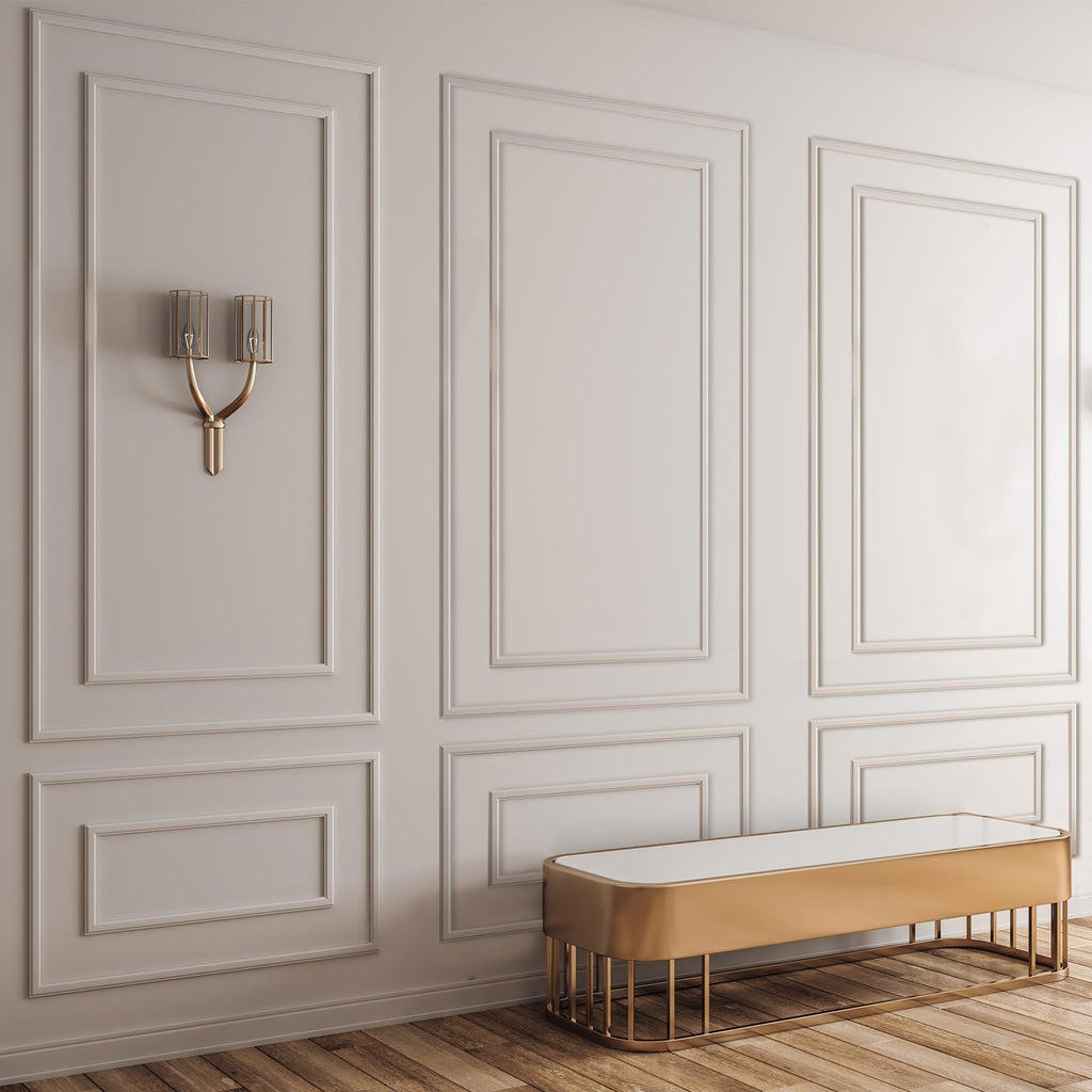 3 Set Peel and Stick Wall Molding Kit Panel, 31x54 in