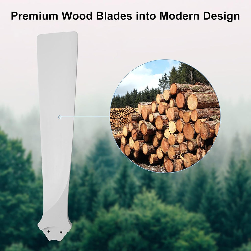 52 Inch Flush Mount Ceiling Fan with Lights, Low Profile Modern Ceiling Fan with Remote, Quiet DC Motor, 6-Speed