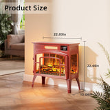 Freestanding Electric Fireplace Stove with Remote Control, 1500W Infrared Heater, 3D Flame Effect, Thermostat and Overheat Protection, Portable Indoor Fireplace