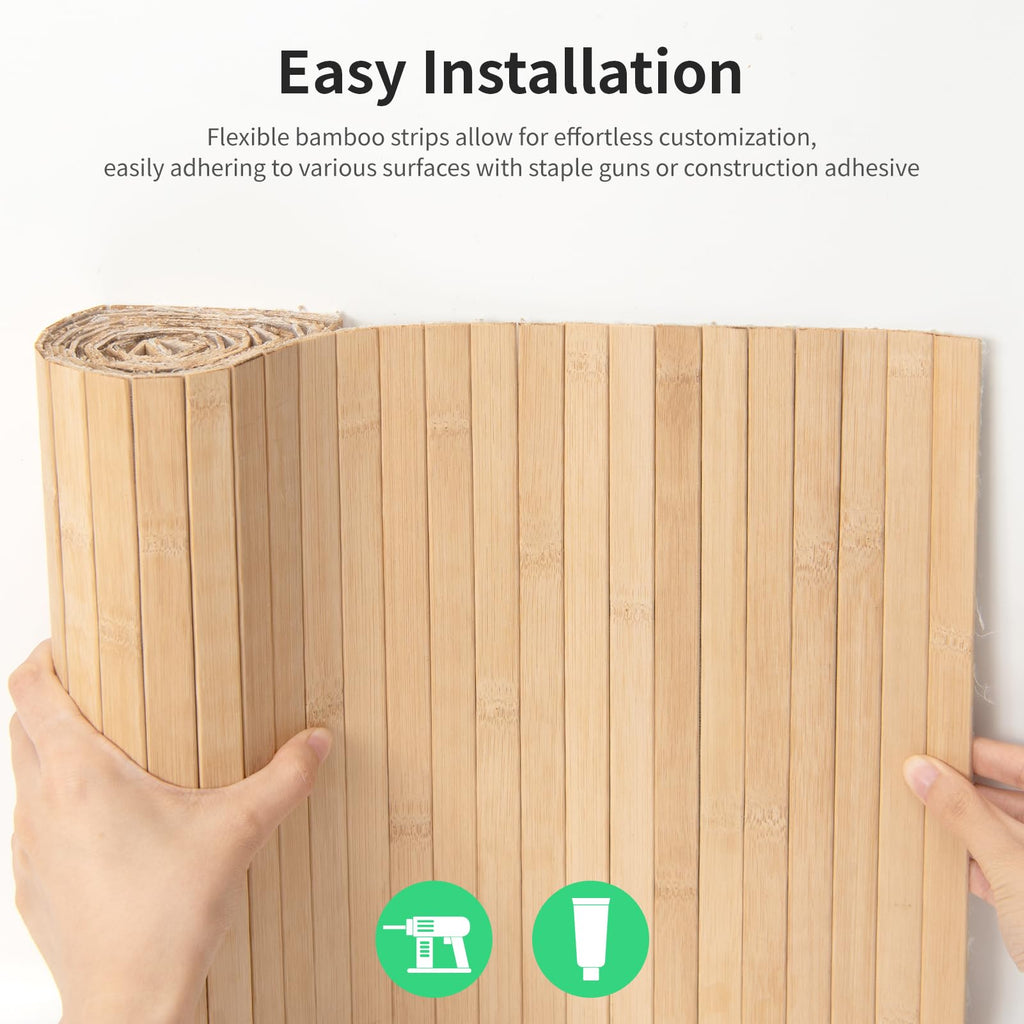 Natural Bamboo Wall Panel, 48 x 96 Inch, Carbonized