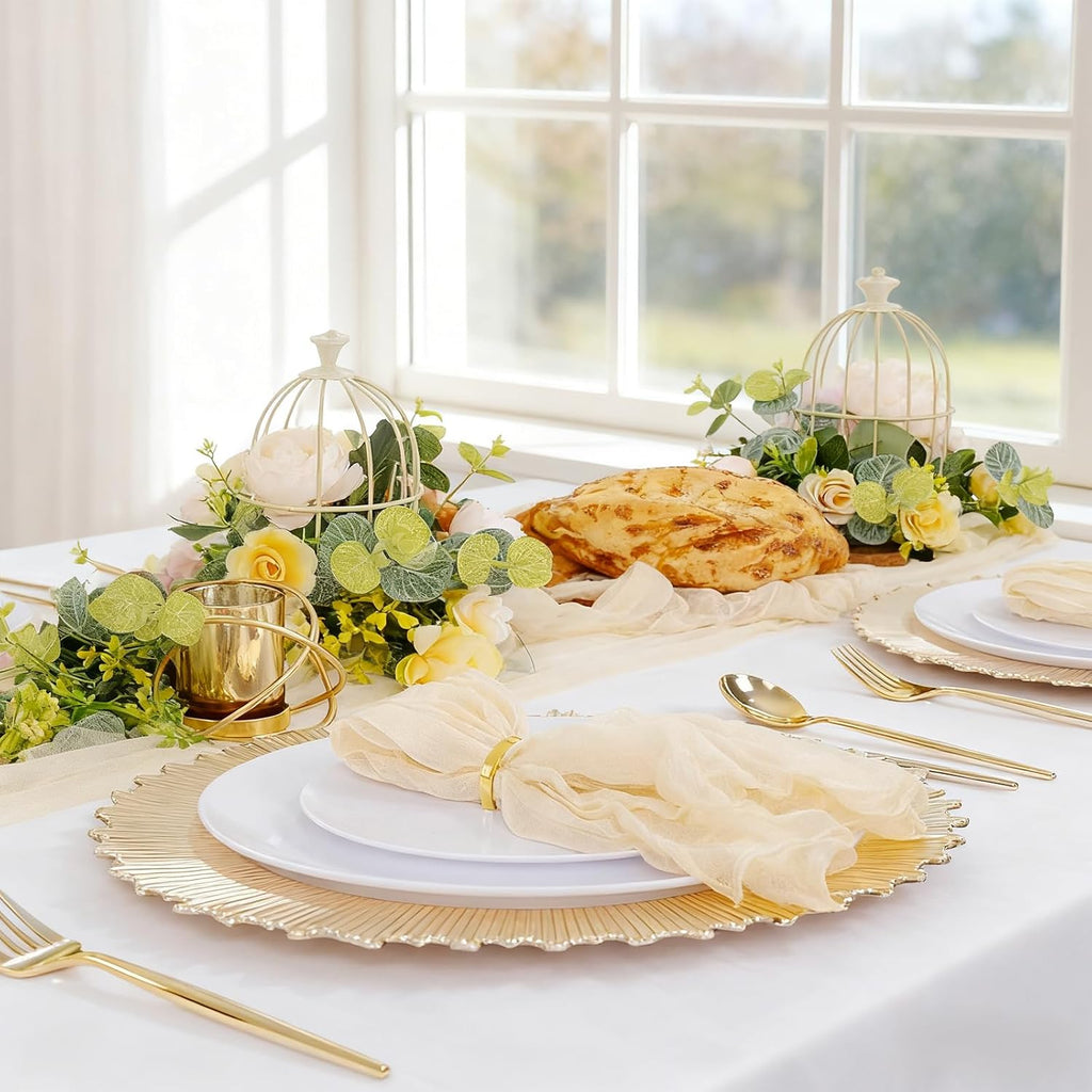 LIYH Gold Charger Plates 13 Inch, Dinner Chargers For Party Events - Set of 24