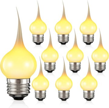 10 Pcs S11 Silicone Dipped Candle Light Bulbs,Pearl Finish Exterior