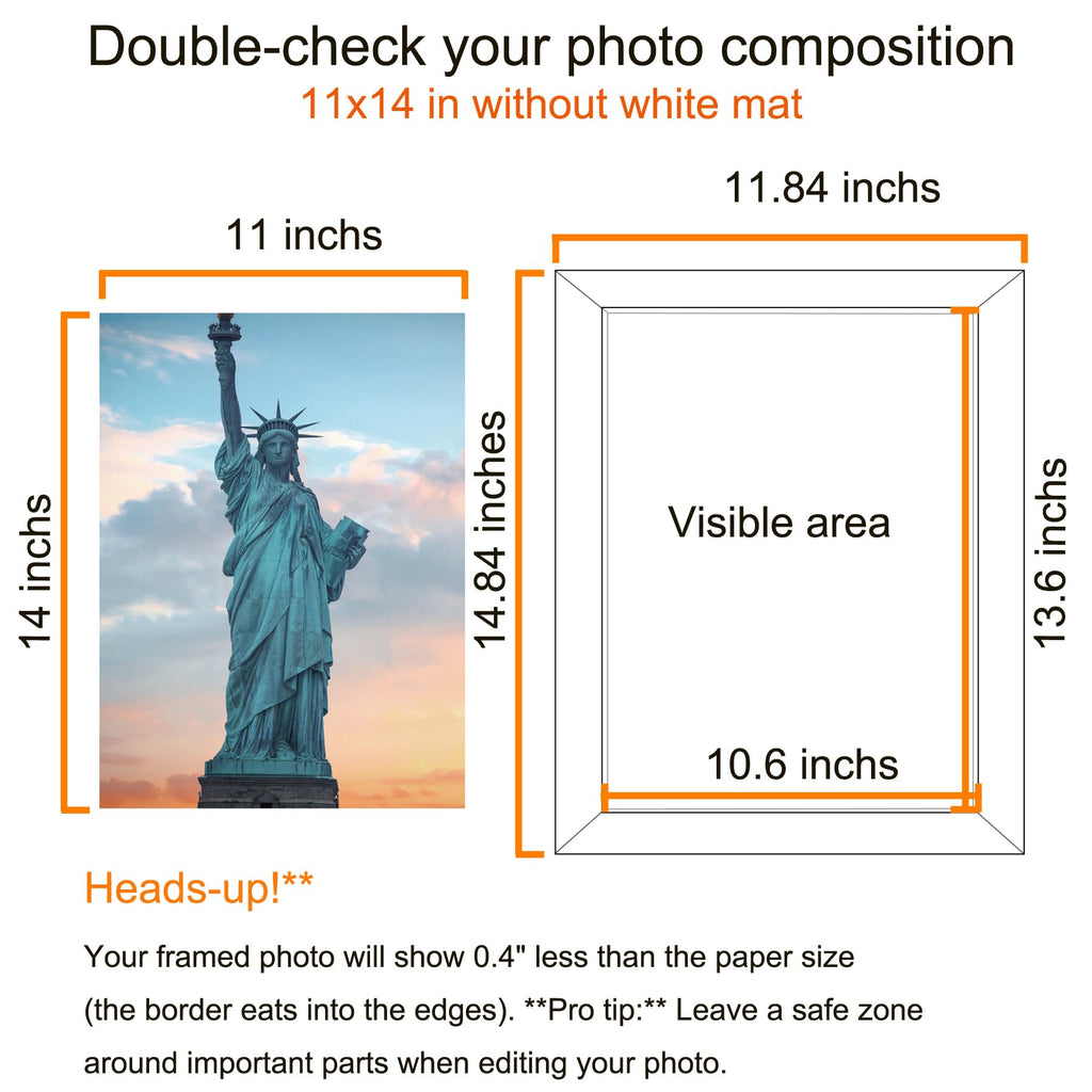 11x14 Frames, Display Pictures 8x10 With mat or 11x14 Prints Without Mat, Wall Mounting, Brown, 6PCS