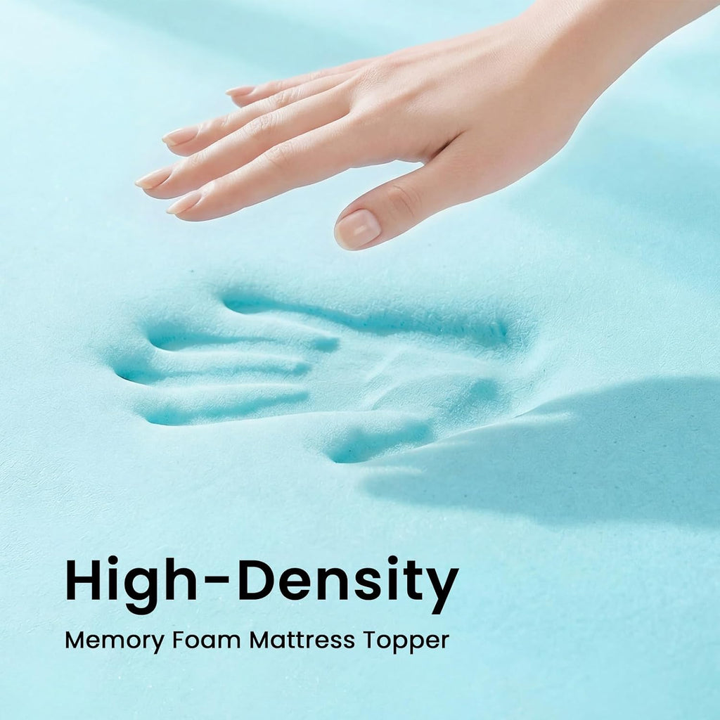 3 Inch Quenn Size Cooling Gel Memory Foam Mattress Topper | CertiPUR-US certified. Removable & machine washable cover