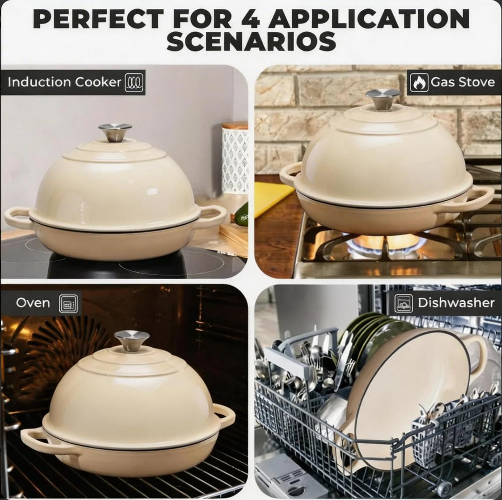 Enameled Cast Iron Bread Oven for Sourdough