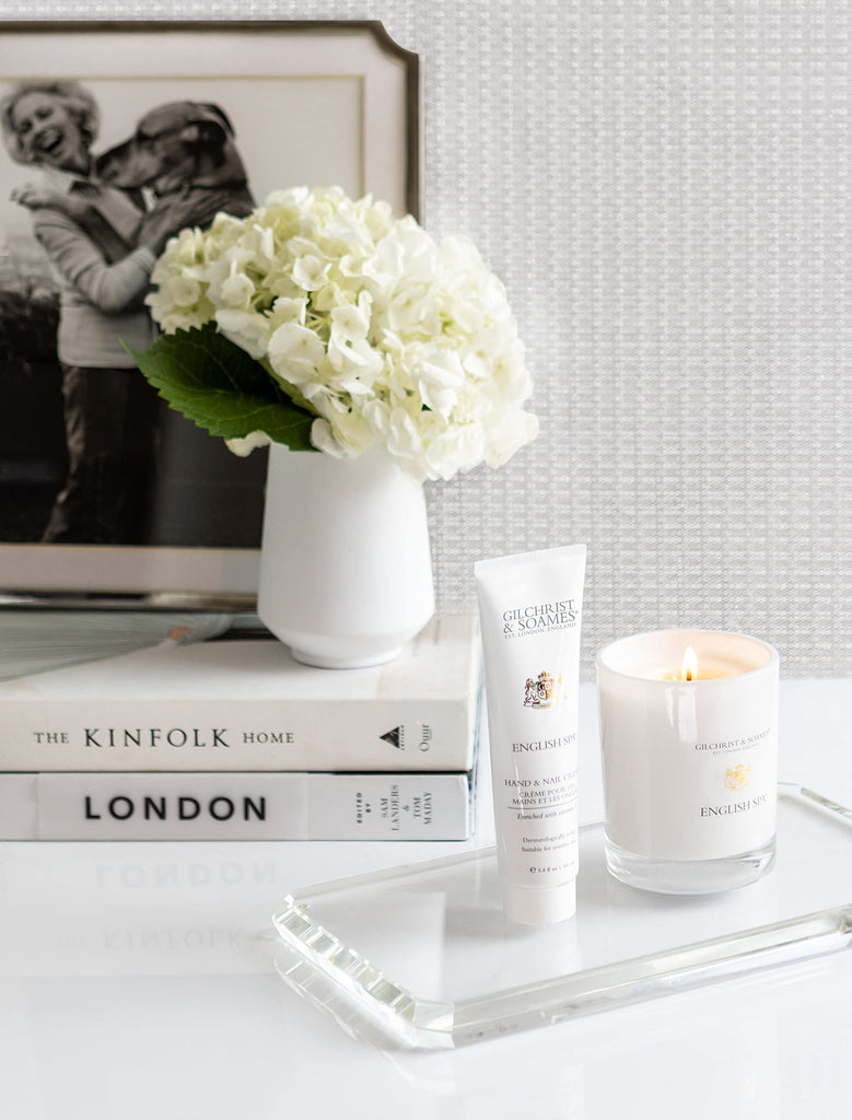 English Spa Luxury Candle (8oz), Sea Grass, Lemon, and Lily - USA Poured, Coconut Oil and Soy Wax Blend, Cotton Wick