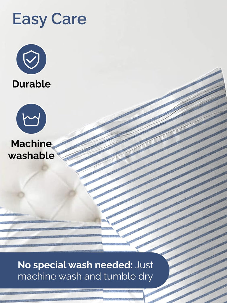 CGK Extra Deep Split King Single Fitted Sheet Only - Blue Stripes