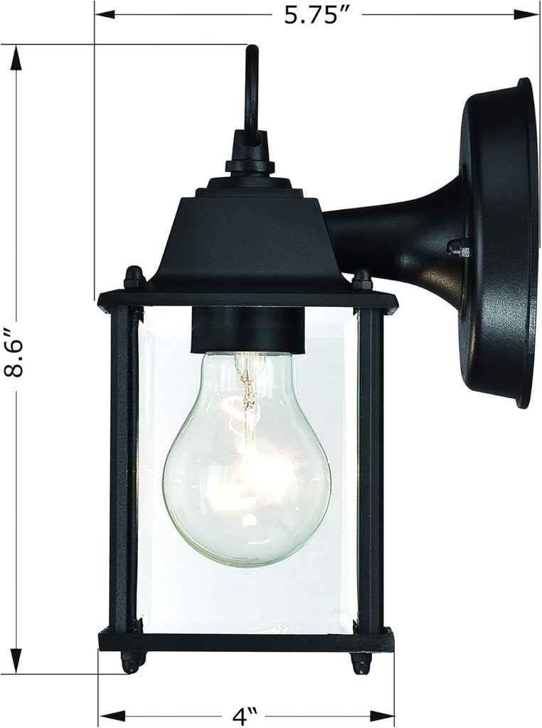 2 Packs Outdoor Wall Lantern, Black Exterior Waterproof Wall Sconce for House, Aluminum Housing Plus Glass
