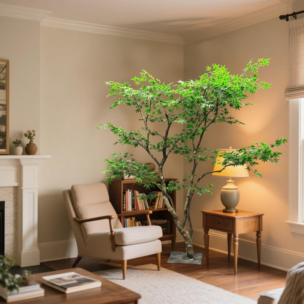 Large Artificial Green Japanese Maple Tree, Faux Maple Plant, Realistic Floor Standing Fake Tree Home Office, Indoor