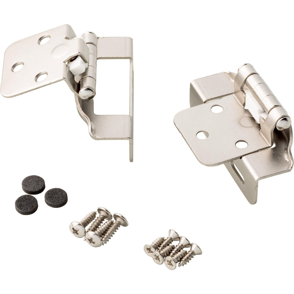 10-Pack) Self-Closing Cabinet Hinges 1/2' Semi-Wrap Overlay for Cabinet Doors Kitchen/Cabinets/Cupboards/Furniture