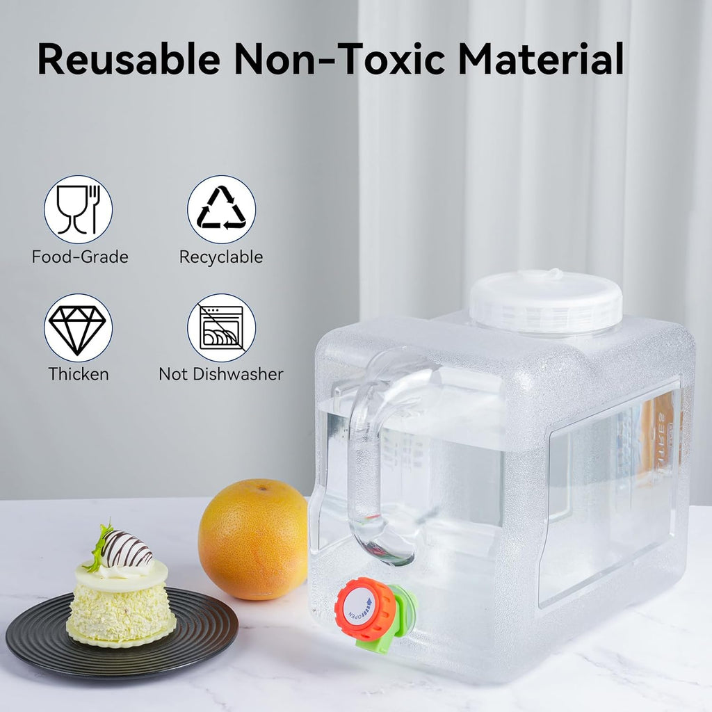 Drink Water Dispenser for Fridge - 2 Gallon Beverage Dispenser with Leak-Proof Spigot, Portable Food-grade Water Jug