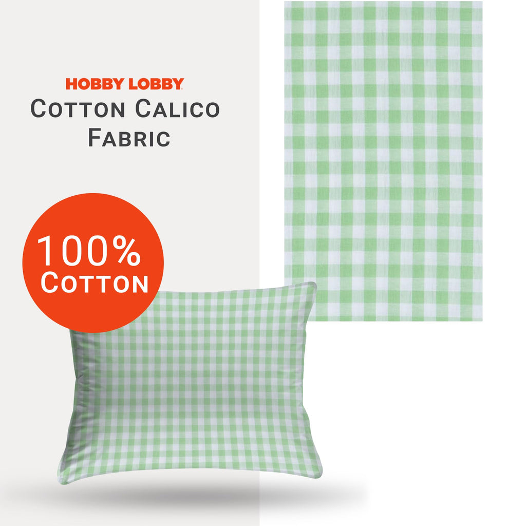 Farmhouse Gingham Cotton Calico Fabric, 1 Yard