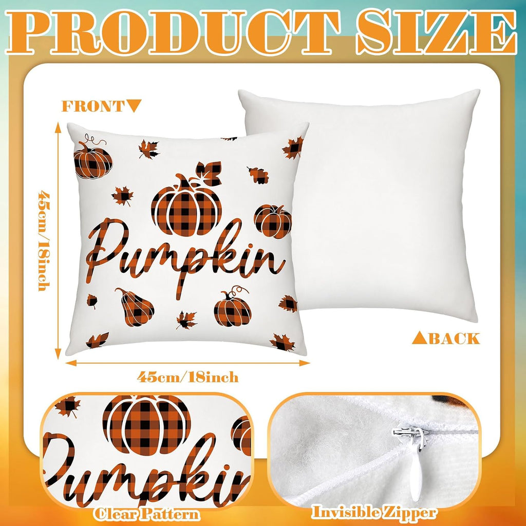 Christmas Pillow Covers 18 x 18 Inch Holiday Throw Pillow Covers Halloween Fall Winter Seasonal Pillowcases - Set of 16