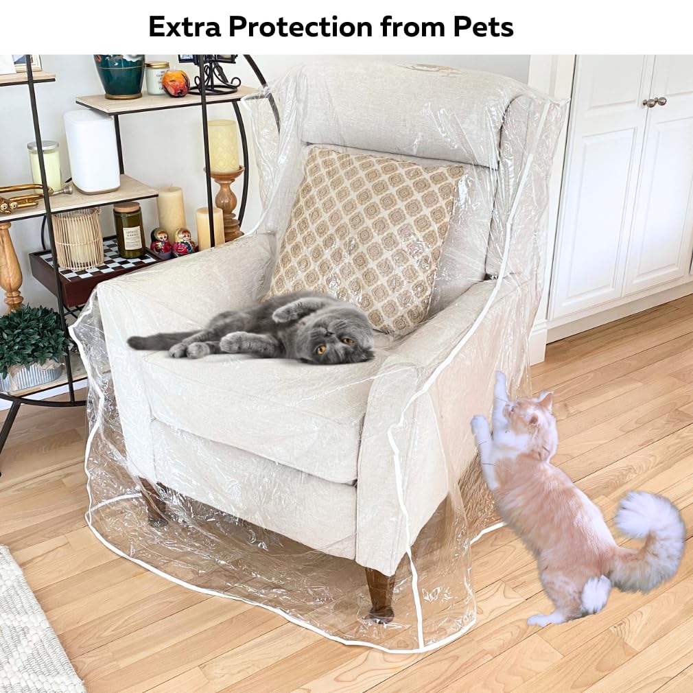 Clear Vinyl Recliner & Armchair Cover, Waterproof Protector