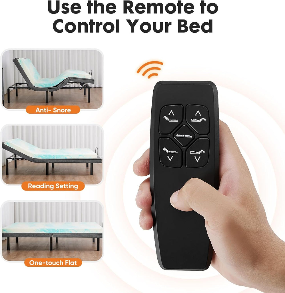 Full Adjustable Bed Frame, Electric Base, USB, Zero Gravity