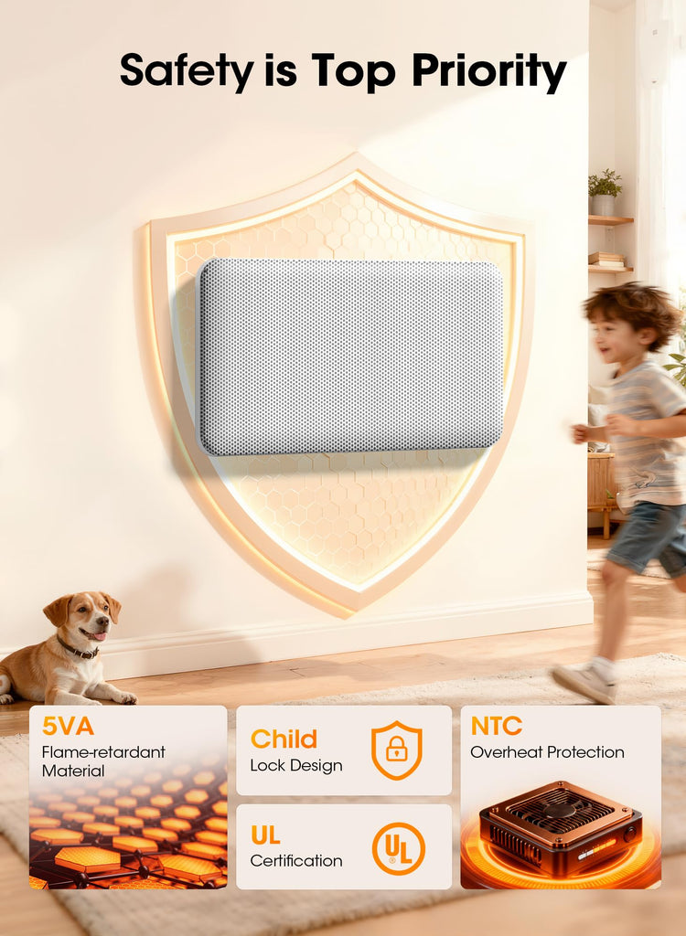 Convection Panel Space Heater Indoor Use, Large Room Electric Heater with Wifi App Control, Smart Mica Infrared