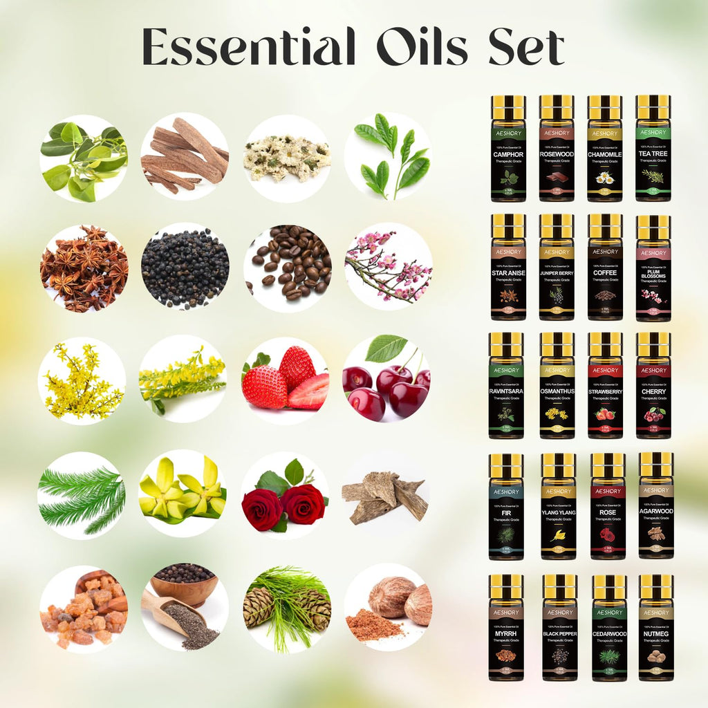Essential Oil Set 80 Pcs, 100% Natural Essential Oils Kit, Perfect for Diffuser, Humidifier, Massage, Soap, Candle