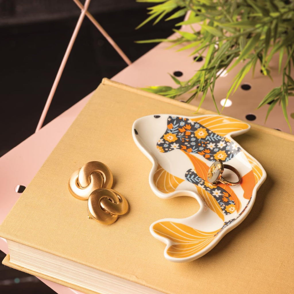 Calico Trinket Tray, Ceramic Jewelry Dish, Shaped Trinket Tray, Decorative Ceramic Trinket Dish, Jewelry Dish Tray