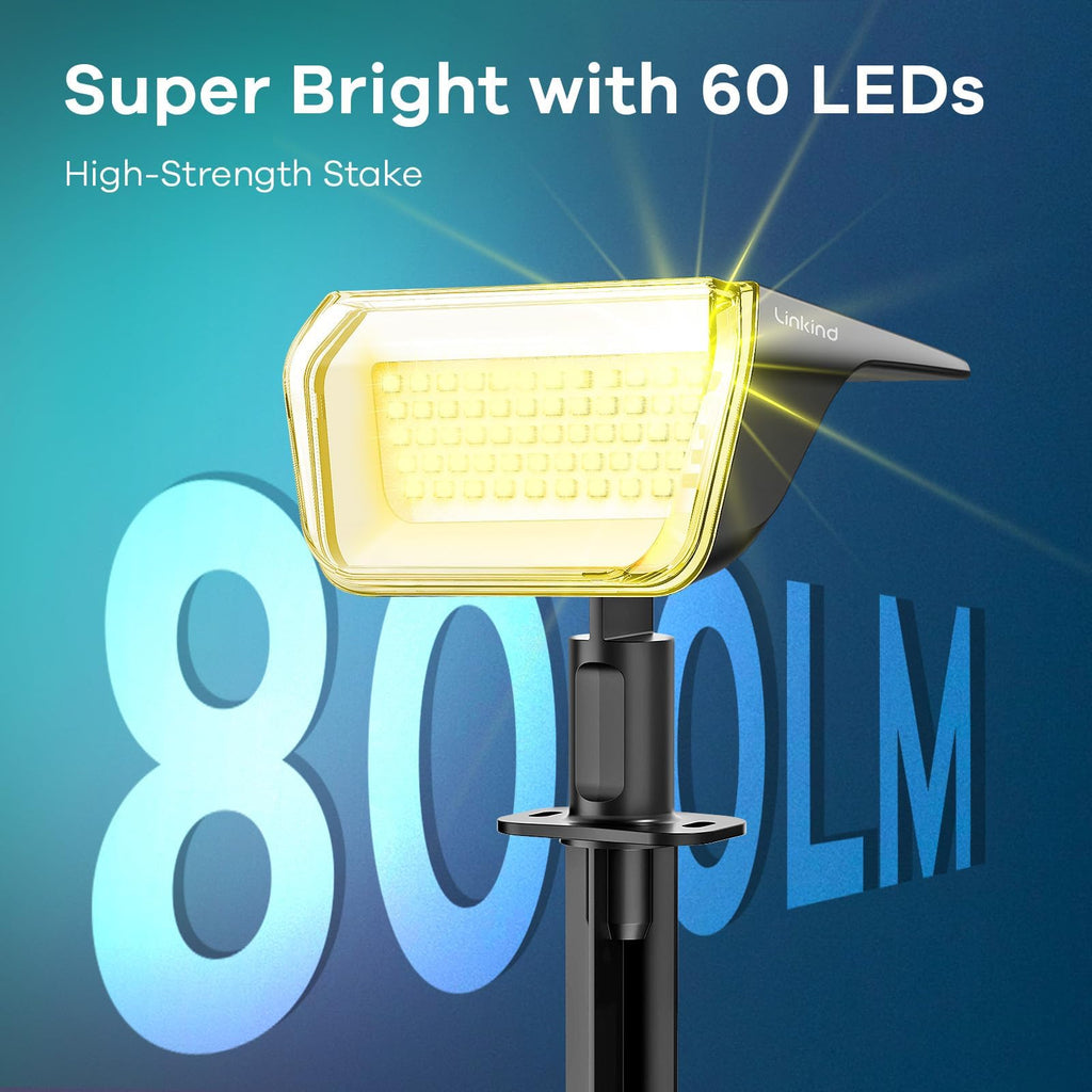 Solar Spot Lights Outdoor Waterproof Floodlight Warm White 6 Pack