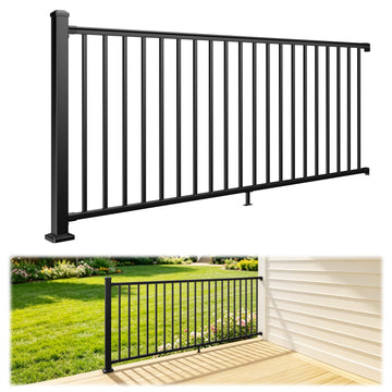 42 in H. x 8 ft W. Aluminum Deck Railing Kit with 45 in Post