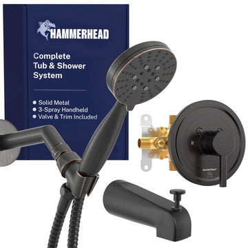 Metal Tub Shower Faucet Set with Handheld, Valve and Trim Kit