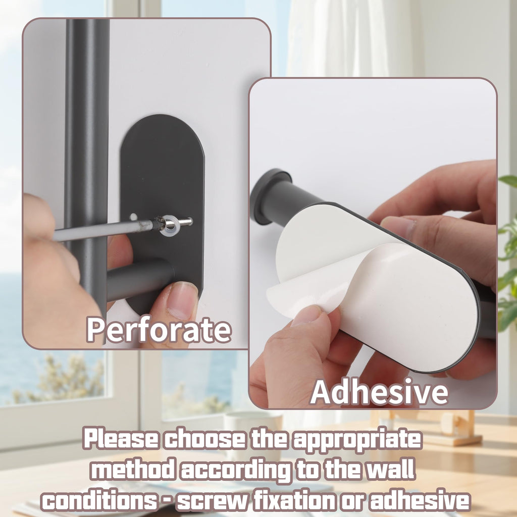 Adhesive Curtain Holdbacks, Screw-in Curtain Tiebacks, Grey - 2 Pcs