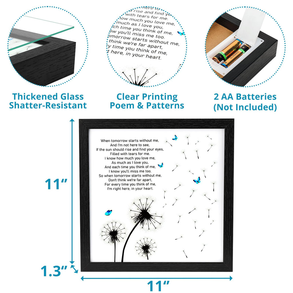Memorial Gifts LED Shadow Box Sympathy Gift Condolences Grief Dandelion