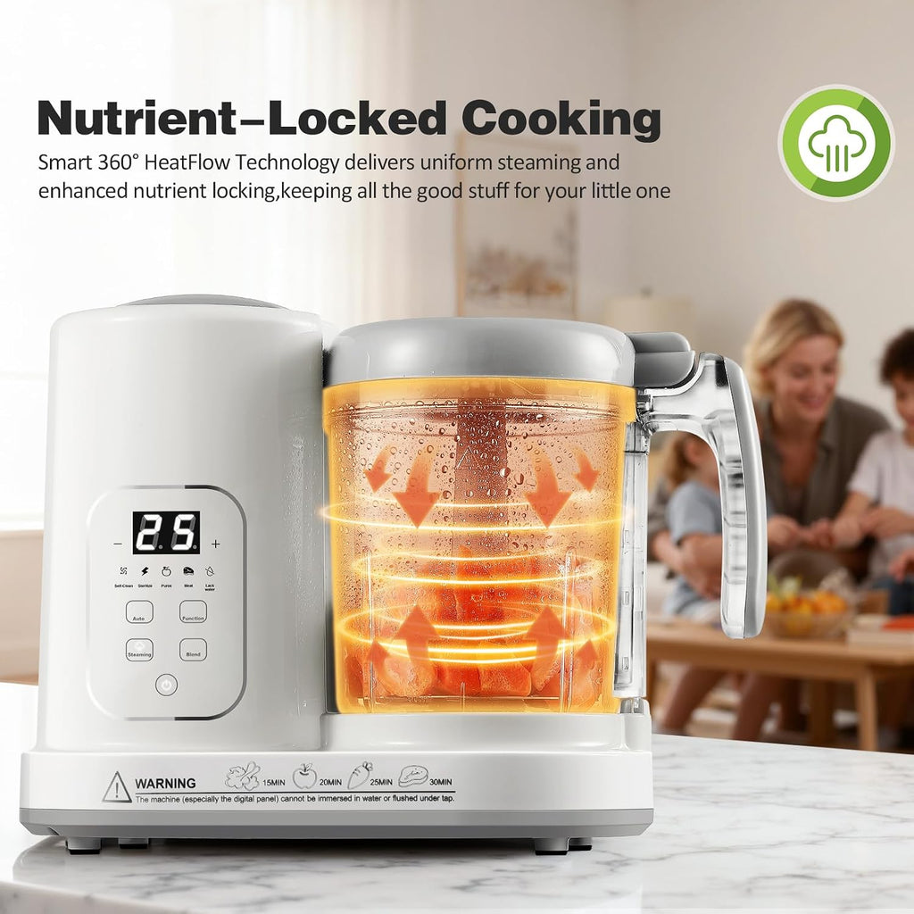 Food Maker Pro Steamer Blender: 4 in 1 Auto Steam Blend and Puree Maker with Self-Clean for Healthy Baby and Toddler