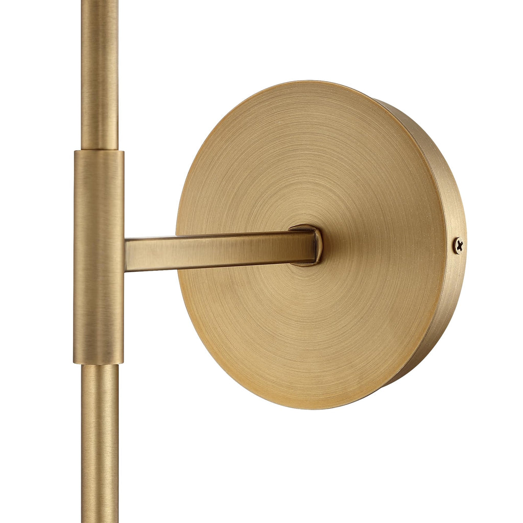 Millie Plug-in Wall Sconce, Wall Mounted Bedside Reading Lamp with Cotton Shade and Brass Back Plate, Set of 2