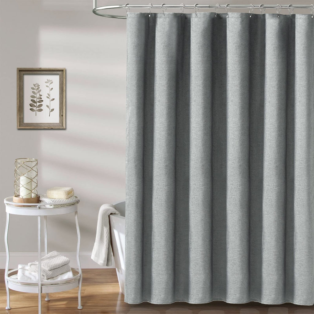 Extra Long Linen Textured Waterproof, 72x96, Grey/Gray