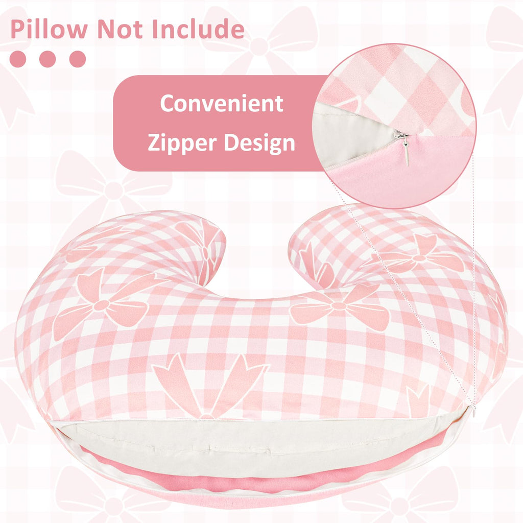 Nursing Pillow Cover, Soft Stretchy Nursing Cover for Breastfeeding Pillow, 1 Pack Reversible Removable Slipover for