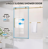 Sliding Tub Shower Door 56-60 in. W x 60 in. H Frameless Bypass Bathtub Shower Doors 1/4 inch Clear Tempered Glass