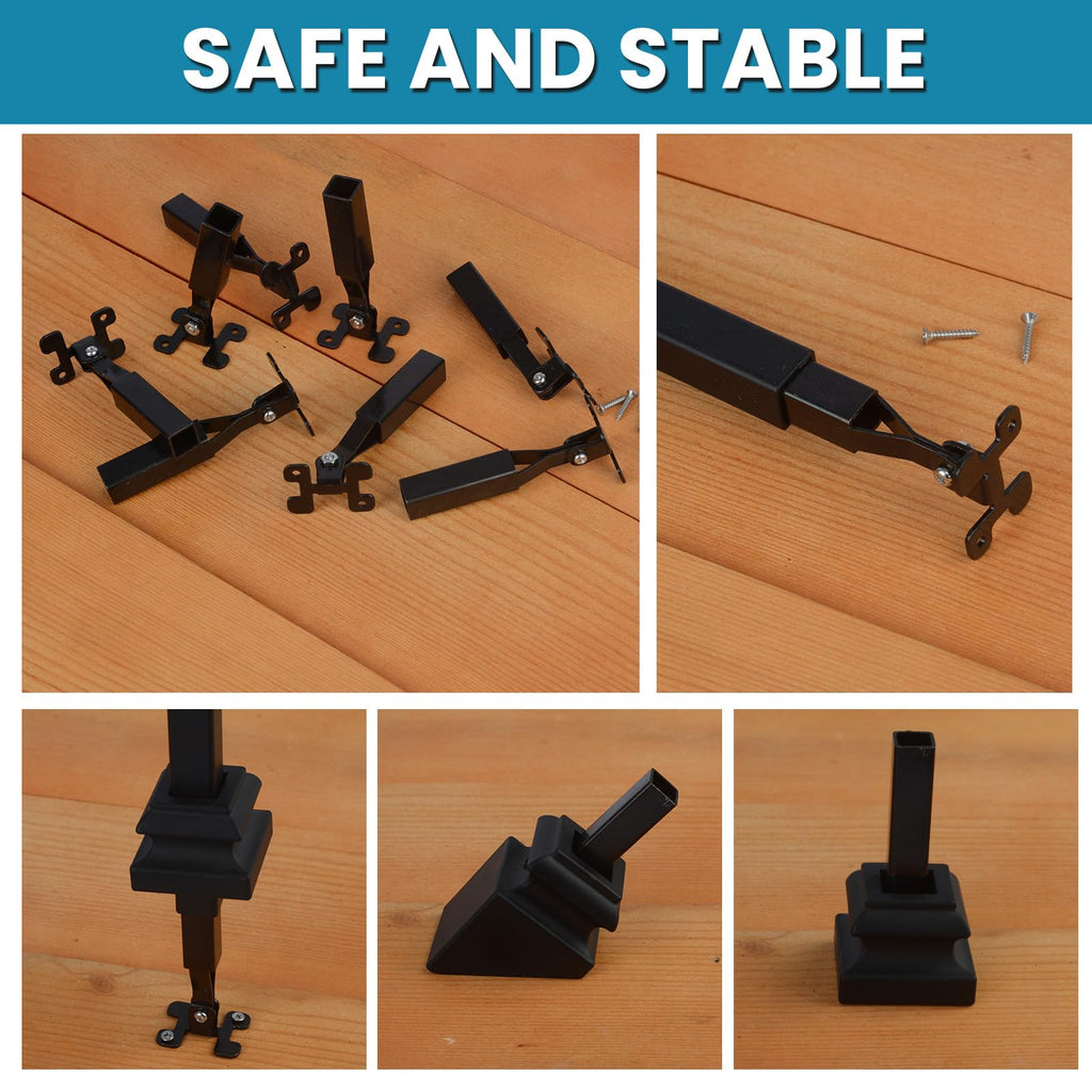 Angle Adjustable Connectors, Baluster Swivel Connectors with Screw for Installation of 1/2" Square Balusters balusters
