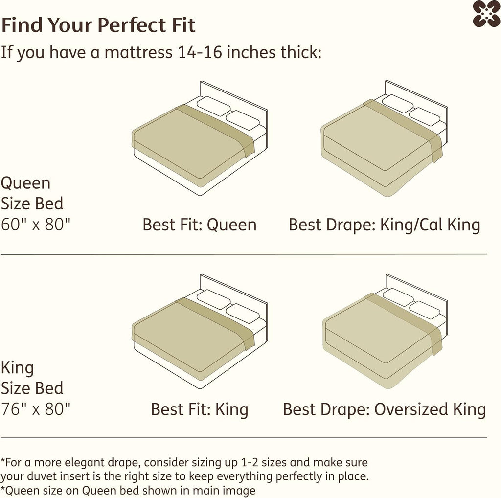 100% Organically Grown Bamboo Viscose Duvet Cover Set King | Cooling Bedding Set for Hot Sleepers | PureWoven Luxury
