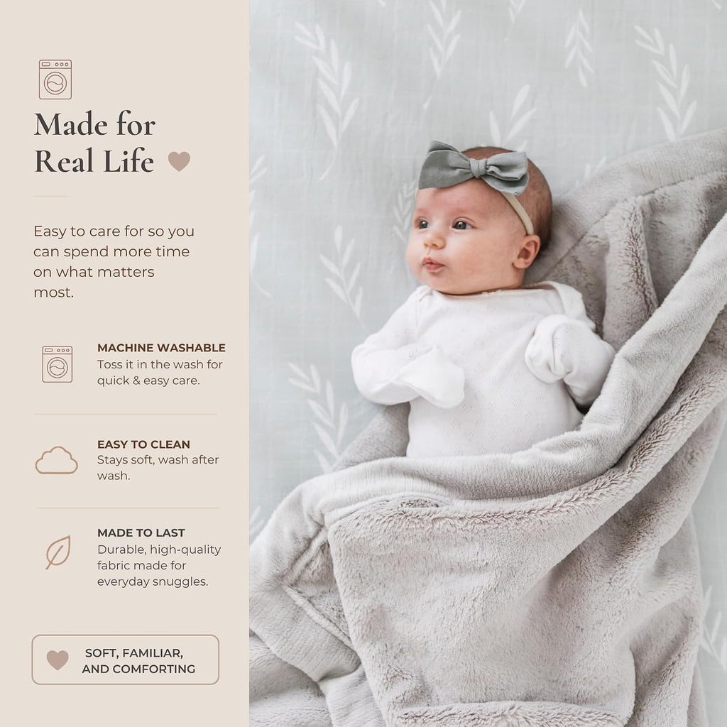 Luxury Receiving Blankets for Babies | Ultra-Soft Lush and Boutique Quality Baby Blanket | Feather - 40" x 30"