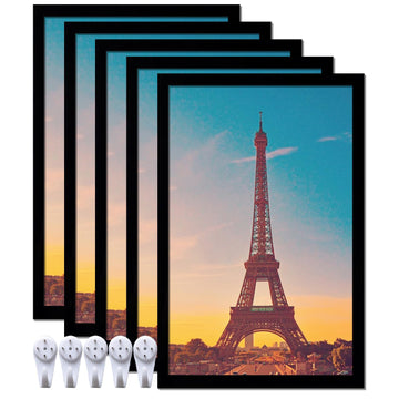 11x17 Picture Frame Set of 5, Black Photo Frames for Gallery Wall Hanging