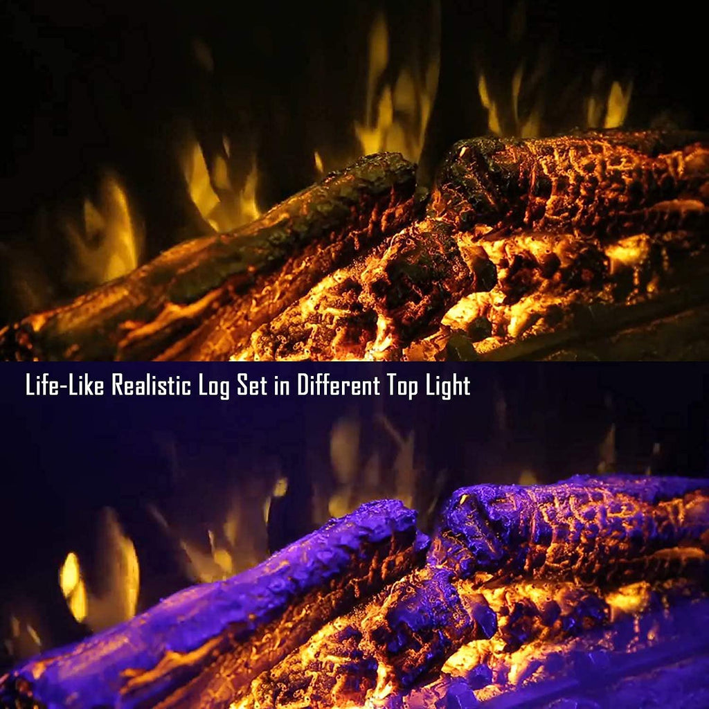 30'' Electric Fireplace Insert, Retro Recessed Fireplace Heater with Fire Cracking Sound, Remote Control & Timer