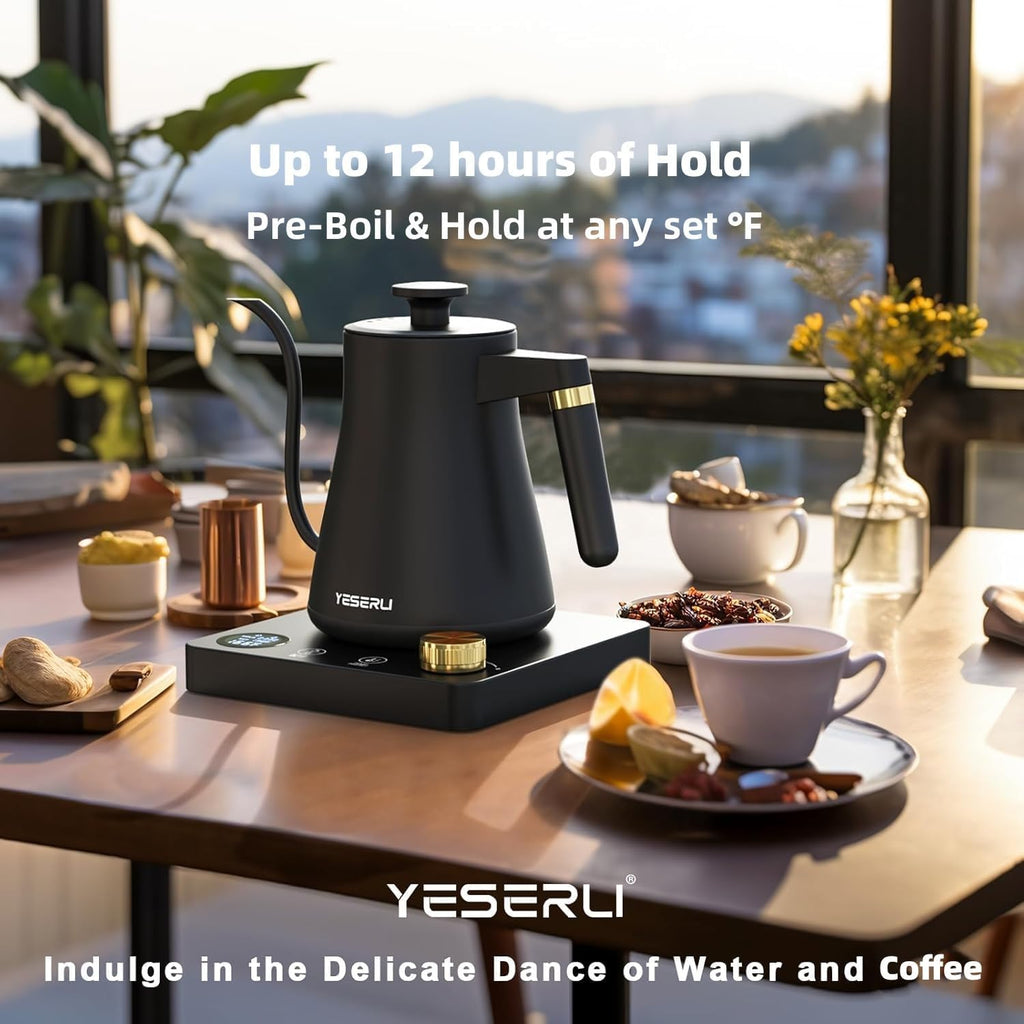 Gooseneck Electric Kettle with ±1°F Temperature(104-212F) Control 1.0L | 4 Temp Preset,12H Keep Warm,304 Stainless