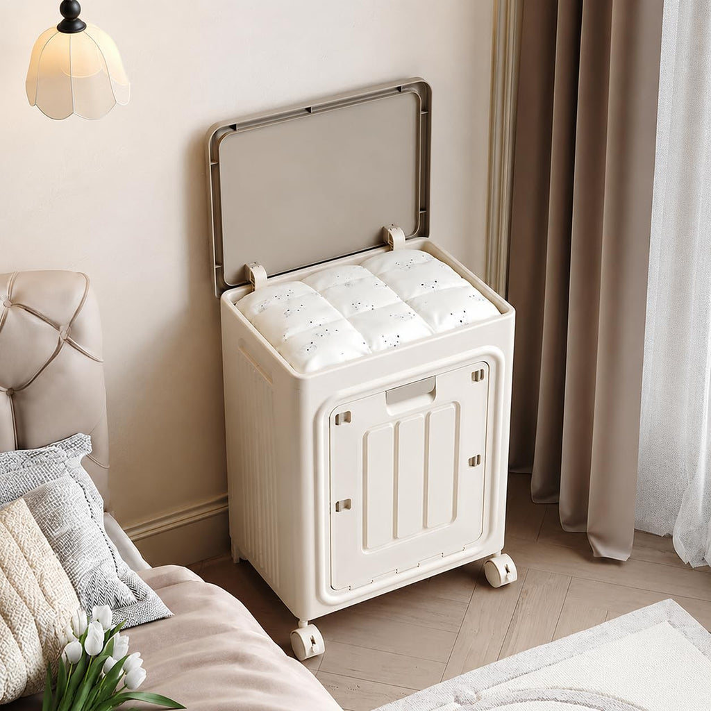 Rolling Laundry Hamper, Large Capacity with Lid & Wheels for Laundry