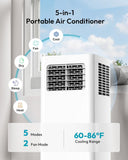 Portable Air Conditioners 12,000 BTU, 5-in-1 Portable AC Unit Up to 550 Sq.Ft.with Cool, Heat, Fan, Dehumidifier