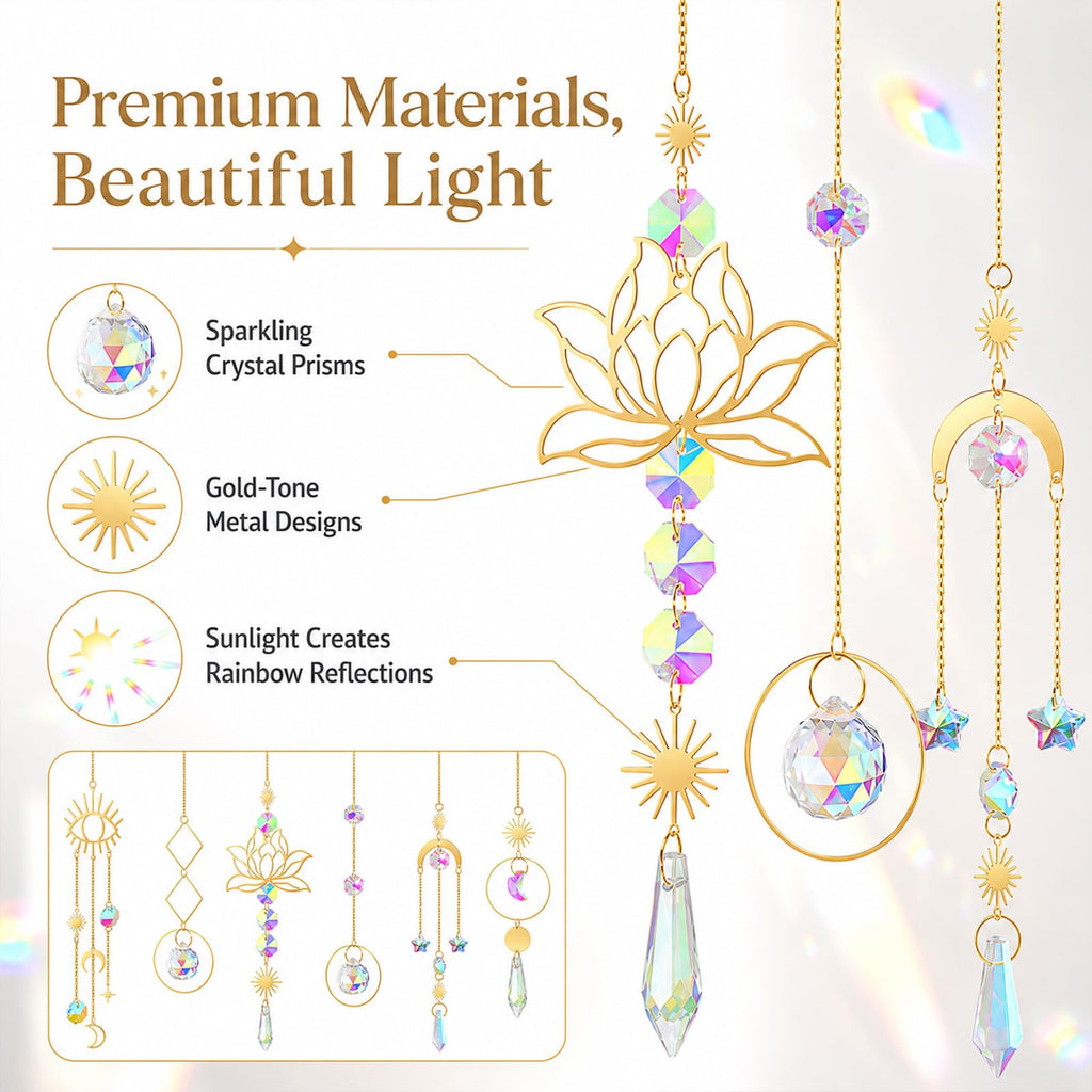 Suncatcher Crystal Hanging Prism with Chain Pendant Ornament Crystal Balls for Window