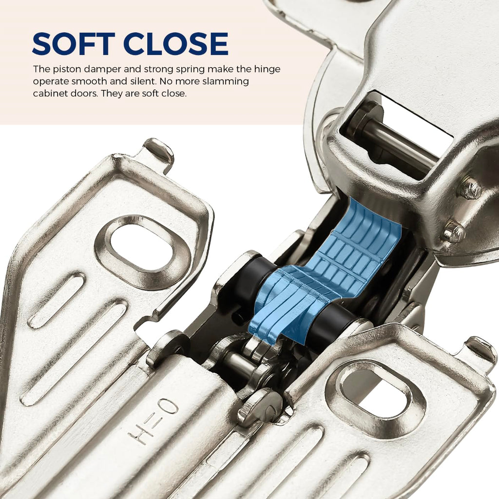 Full Overlay Cabinet Door Hinges, 105 Degree, 10 Packs 5 Pair