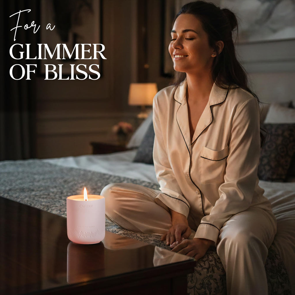 Luxury Aromatherapy Candle | Rose & Sandalwood Scented | 60 Hour Burn | Clean Coconut Soy Wax | Vegan, Gift-Ready