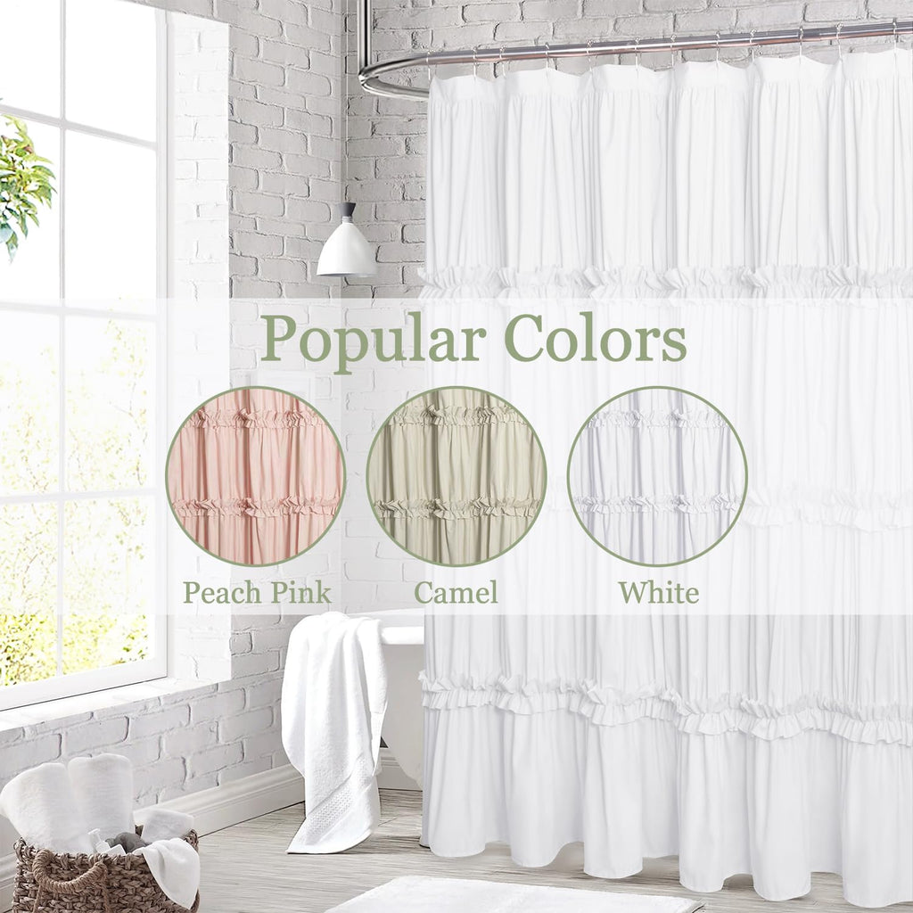 Farmhouse Ruffle, White, 72 x 72 in